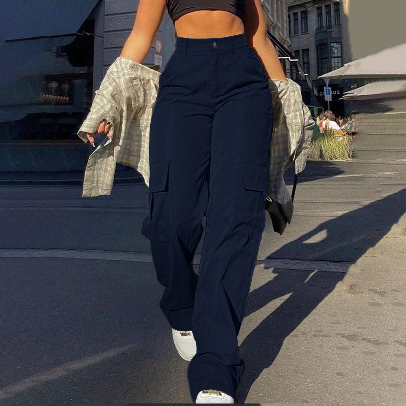 Dames Cargo Broek met Wijde Pijpen | Trendy en Stoer | Gisandra