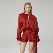 Dames Luchtige Elegante Set met Jurk Top en Shorts | Speelse Zomer Outfit met Luxe Uitstraling | Gisel