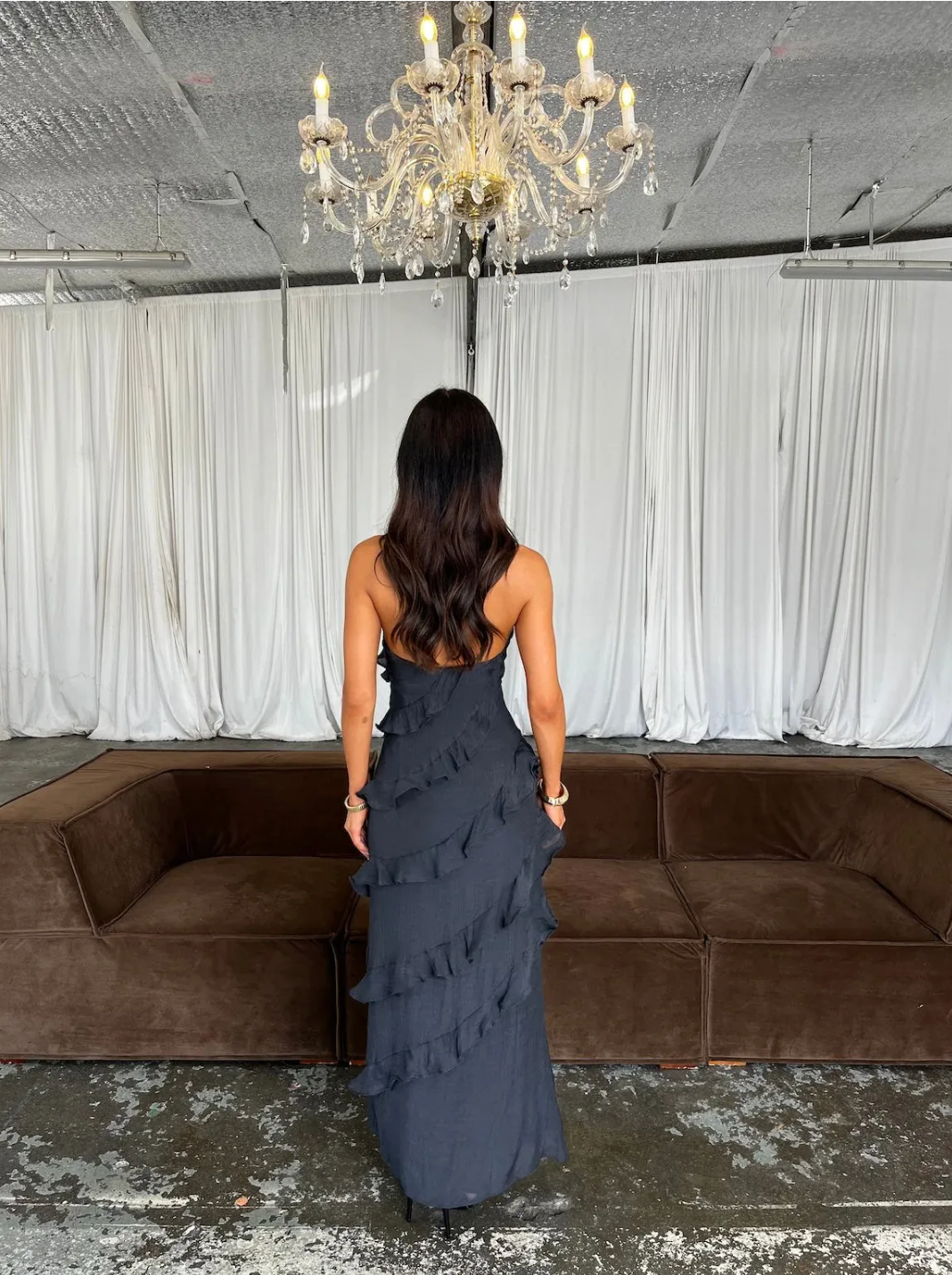 Dames Elegante Halter Maxi Jurk met Ruffles | Luchtig, Vrouwelijk en Zomers Chic | Giulia