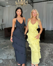 Dames Elegante Halter Maxi Jurk met Ruffles | Luchtig, Vrouwelijk en Zomers Chic | Giulia