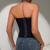 Dames Strapless Corset Top | Bandeau Top met Stropdas Detail | Elegante Y2K Party Top | Glauren