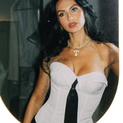 Dames Strapless Corset Top | Bandeau Top met Stropdas Detail | Elegante Y2K Party Top | Glauren