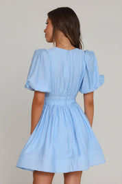 Dames Luchtige V-Hals Zomerjurk met Pofmouwen | A-lijn Jurk voor een Frisse Look | Gledis