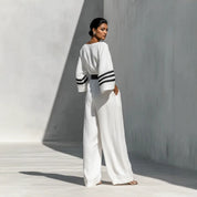 Dames Linnen Mix Wide-Leg Jumpsuit | Perfect voor de Zomer en Strand | Gleonora