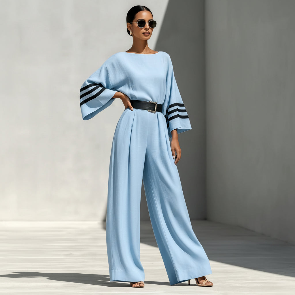 Dames Linnen Mix Wide-Leg Jumpsuit | Perfect voor de Zomer en Strand | Gleonora