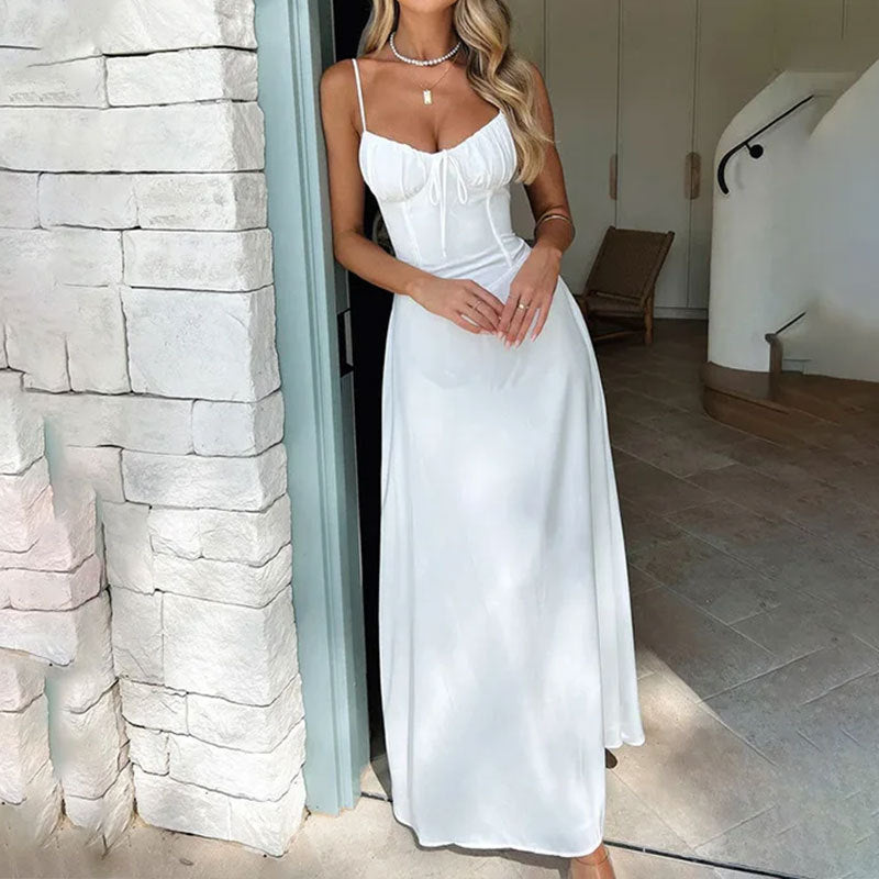 Dames Elegante Maxi Jurk met Strikdetail | Luchtige A-lijn Zomerjurk | Gloria