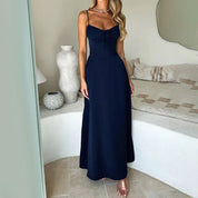 Dames Elegante Maxi Jurk met Strikdetail | Luchtige A-lijn Zomerjurk | Gloria