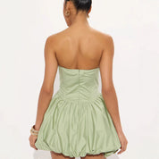 Dames Strapless Mini Tube Jurk met Volume Rok | Gorsiara