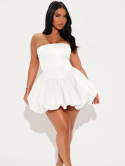 Dames Strapless Mini Tube Jurk met Volume Rok | Gorsiara
