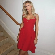 Dames A-lijn Mini Jurk met Hartvormige Shape | Elegante Getailleerde Jurk voor een Vrouwelijke Look | Goyarda