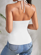 Dames Trendy Halter Top met Franjes en Open Rug | Granoda
