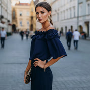 Dames Luchtige Off-Shoulder Blouse | Losvallende Top met Ruches | Grenchen