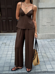 Dames Luchtige 2-Delige Zomerset | Mouwloze Top & Wijde Broek | Casual Resort Outfit | Gresia
