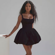 Dames Elegante Zomerjurk met Geplooide Details en Open Rug | Griziana