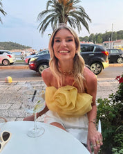 Dames Organza Bloem Top – Statement Strapless Top | Grosali