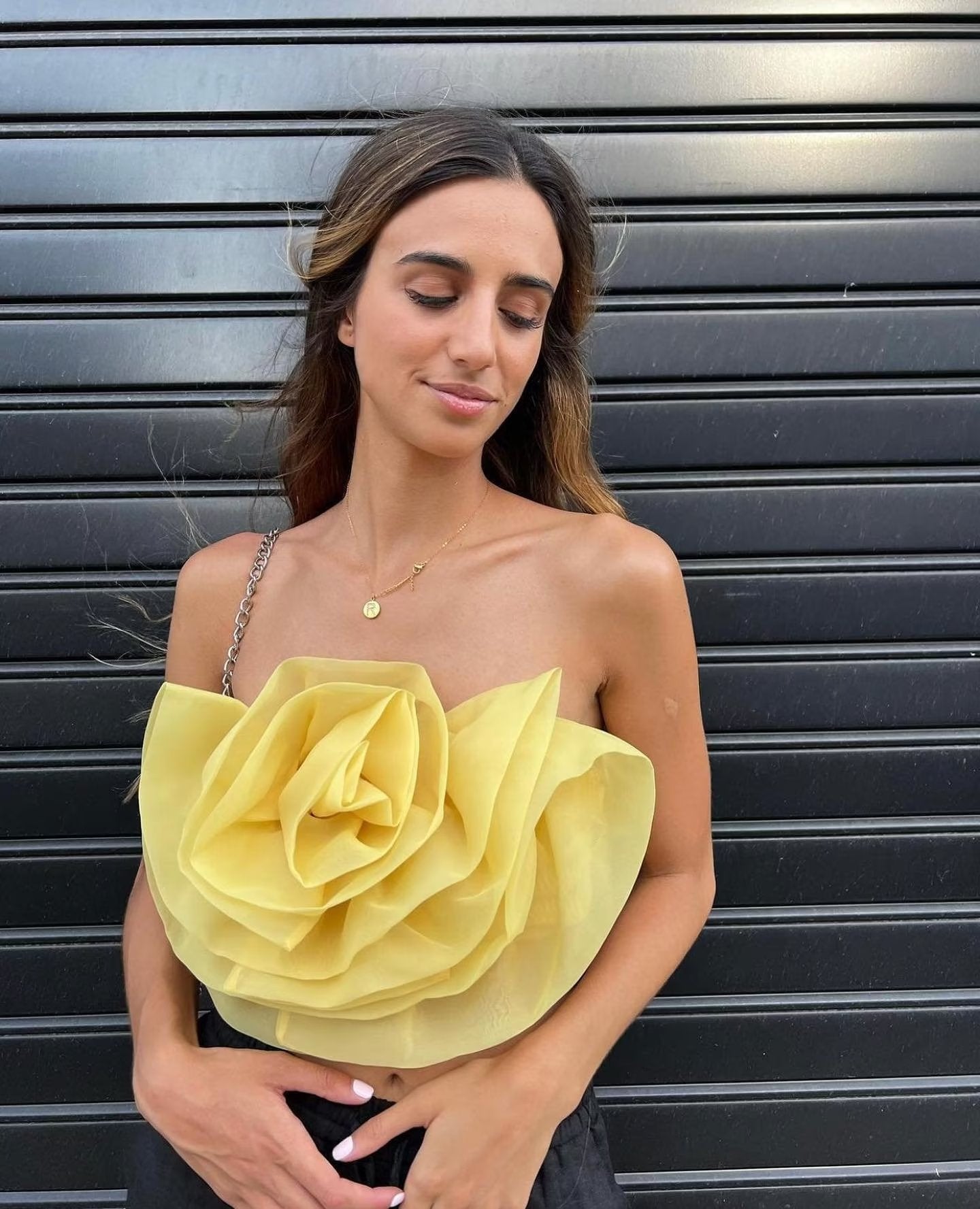 Dames Organza Bloem Top – Statement Strapless Top | Grosali