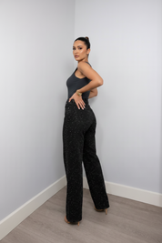 Dames High‑Waist Jeans met Glitter Details | Rechte Pijpen | Guba