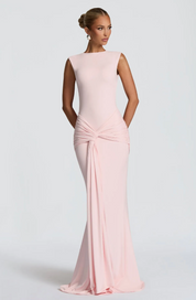 Dames Elegante Maxi Jurk met Gedrapeerd Detail | Luxe Slim Fit Avondjurk | Gwyneth