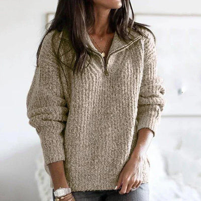 Dames Halfzip Trui met Structuur | Roshan