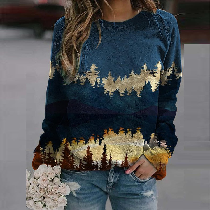 Dames Comfortable Trui met Natuur Print | Richarda
