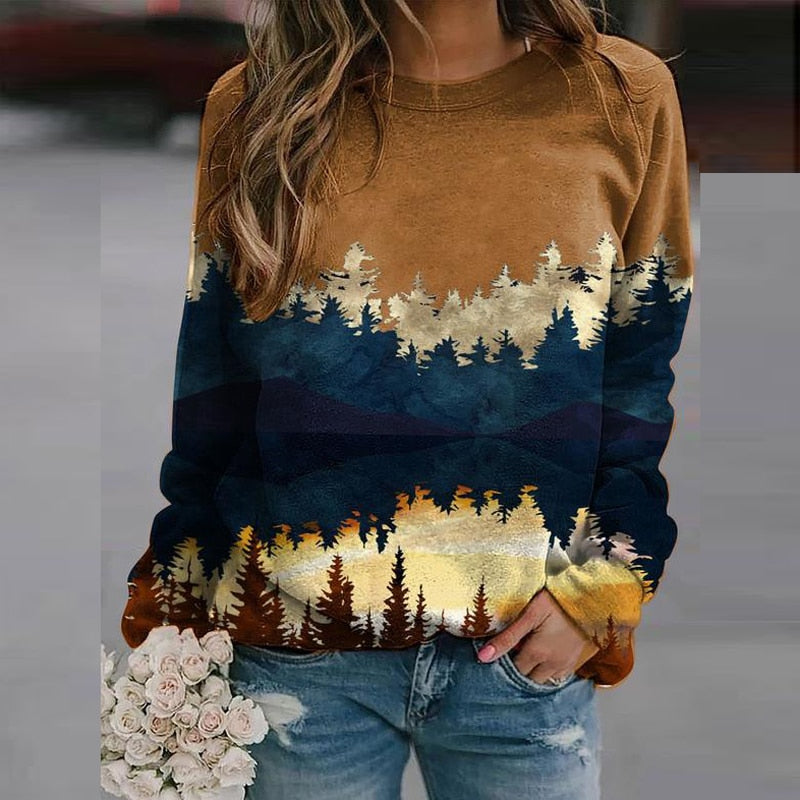 Dames Comfortable Trui met Natuur Print | Richarda