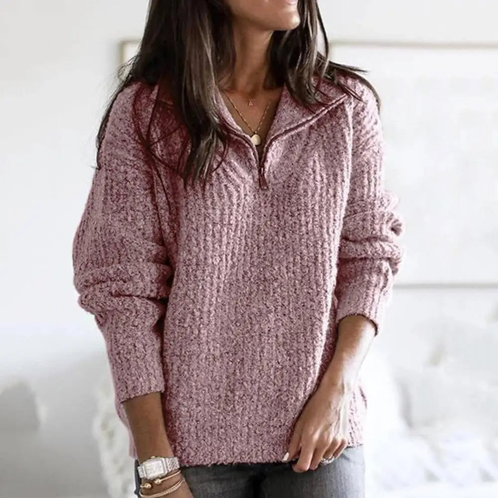 Dames Halfzip Trui met Structuur | Roshan