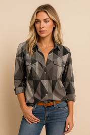 Dames Veelzijdige Blouse met Geometrische Print | Helen