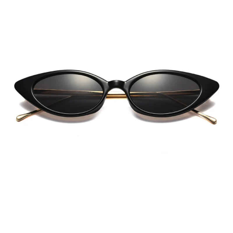 Dames UV Beschermende Retro Cat Eye Zonnebril met Smal Montuur | Lonika