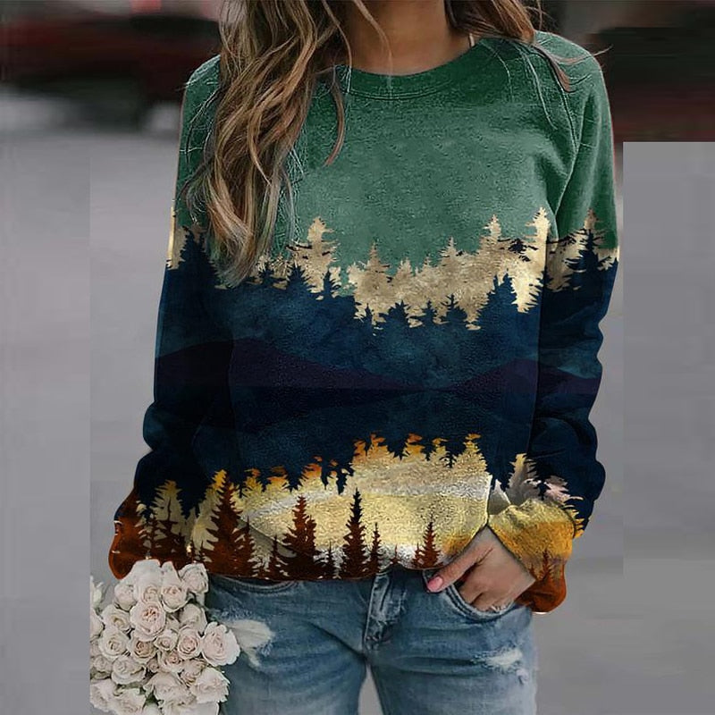 Dames Comfortable Trui met Natuur Print | Richarda