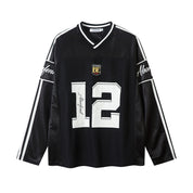 Jourdan | Oversized Sporty Jersey Top met Lange Mouwen en Varsity Print