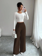 Kaylee | Trendy High Waist Pantalon Met Rechte Pijpen