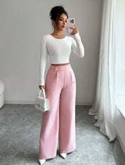 Kaylee | Trendy High Waist Pantalon Met Rechte Pijpen