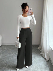 Kaylee | Trendy High Waist Pantalon Met Rechte Pijpen