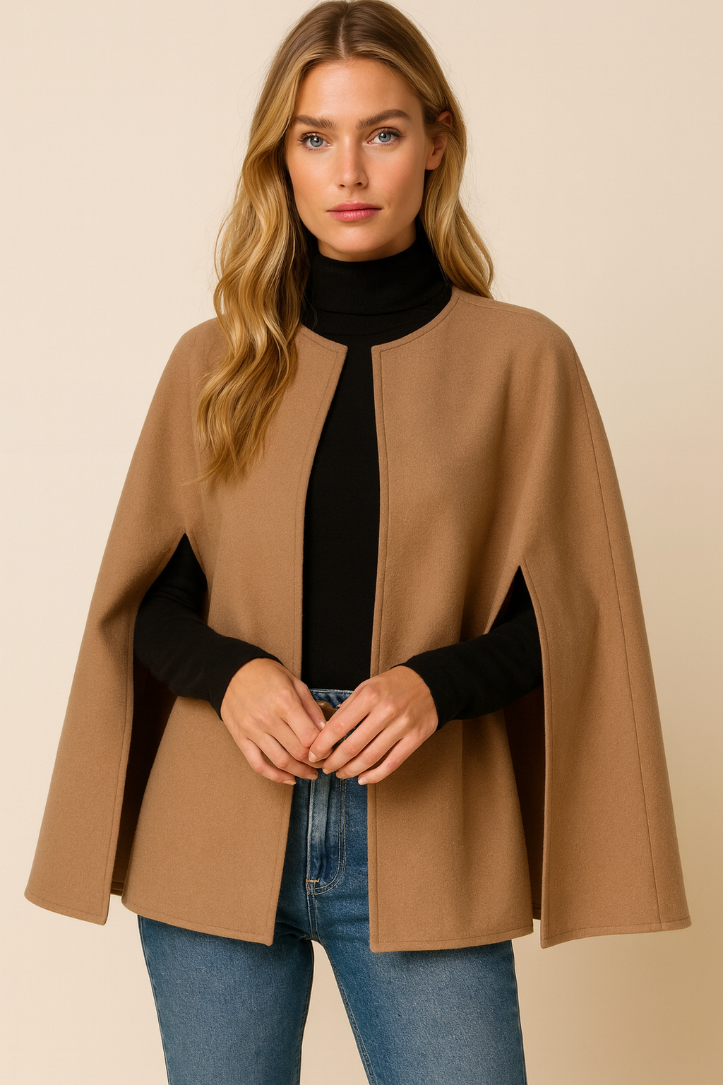 Dames Elegante Stijlvolle Wollen Cape Jas | Leanne