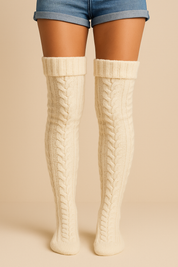 Dames Warme Gebreide Overknee Sokken | Louisa