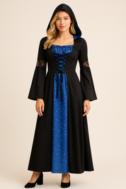 Dames Middeleeuwse Verkleedjurk met Capuchon | Moraisa