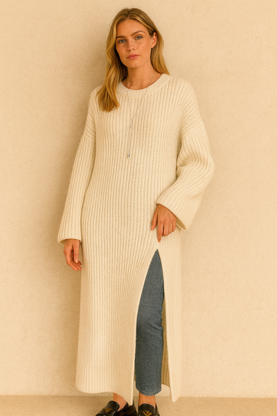 Dames Elegante Stijlvolle Gebreide Lange Jurk | Neni