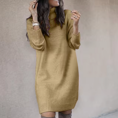 Dames Comfortabele Coltrui Jurk met Lange Mouwen | Narobi