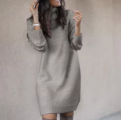 Dames Comfortabele Coltrui Jurk met Lange Mouwen | Narobi