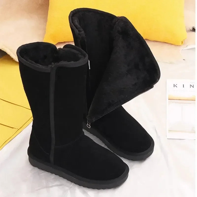 Dames Warme Comfortabele Hoge Winterboots met Voering | Ebony