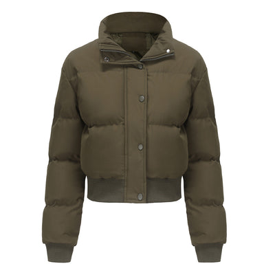 Dames Korte Pufferjack met Hoogsluitende Kraag | Bijou