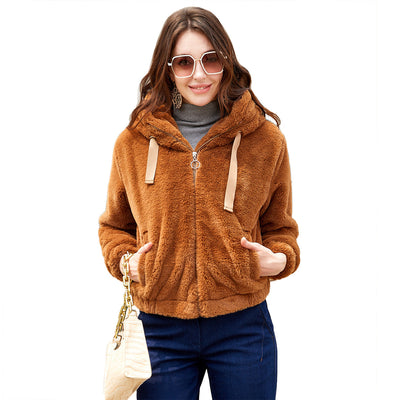 Dames Teddy Jas met Capuchon en Zachte Fleece Voering | Beertje