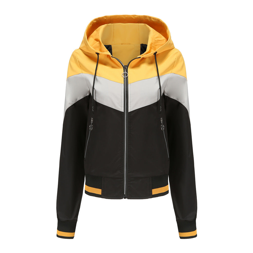 Dames Sportieve Jas met Colorblock Design en Capuchon | Bodi