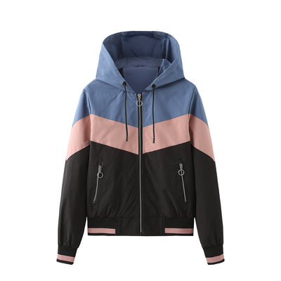 Dames Sportieve Jas met Colorblock Design en Capuchon | Bodi