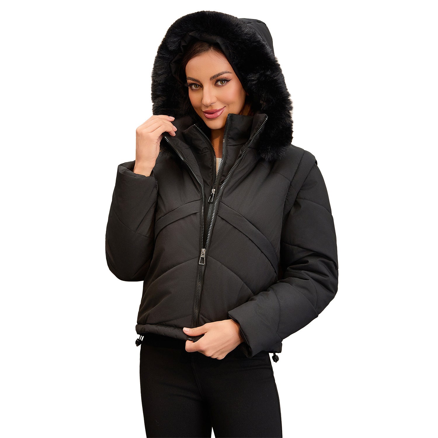Dames 2-in-1 Winterjas met Uitneembare Bodywarmer en Capuchon met Imitatiebont | Beverly