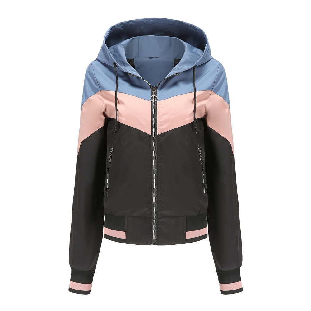 Dames Sportieve Jas met Colorblock Design en Capuchon | Bodi