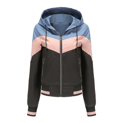 Dames Sportieve Jas met Colorblock Design en Capuchon | Bodi
