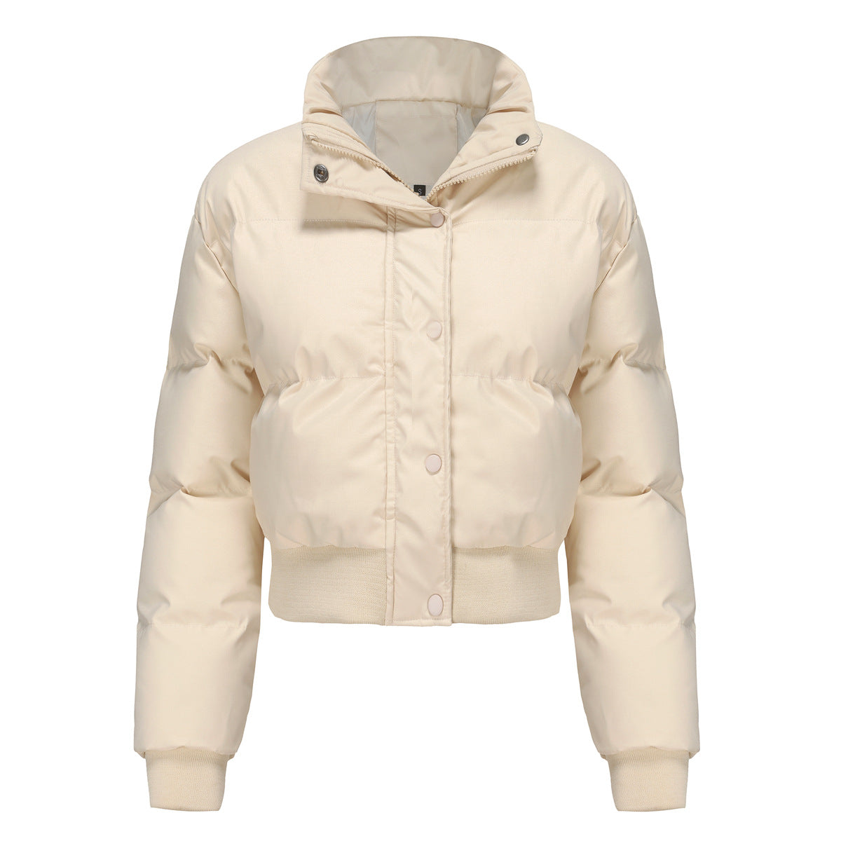 Dames Korte Pufferjack met Hoogsluitende Kraag | Bijou