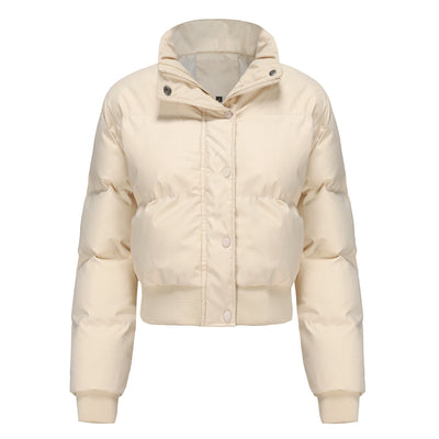 Dames Korte Pufferjack met Hoogsluitende Kraag | Bijou