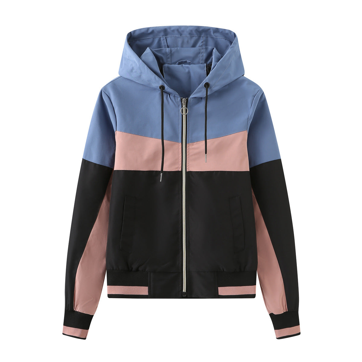 Dames windjack met colorblock design en capuchon | Bernou
